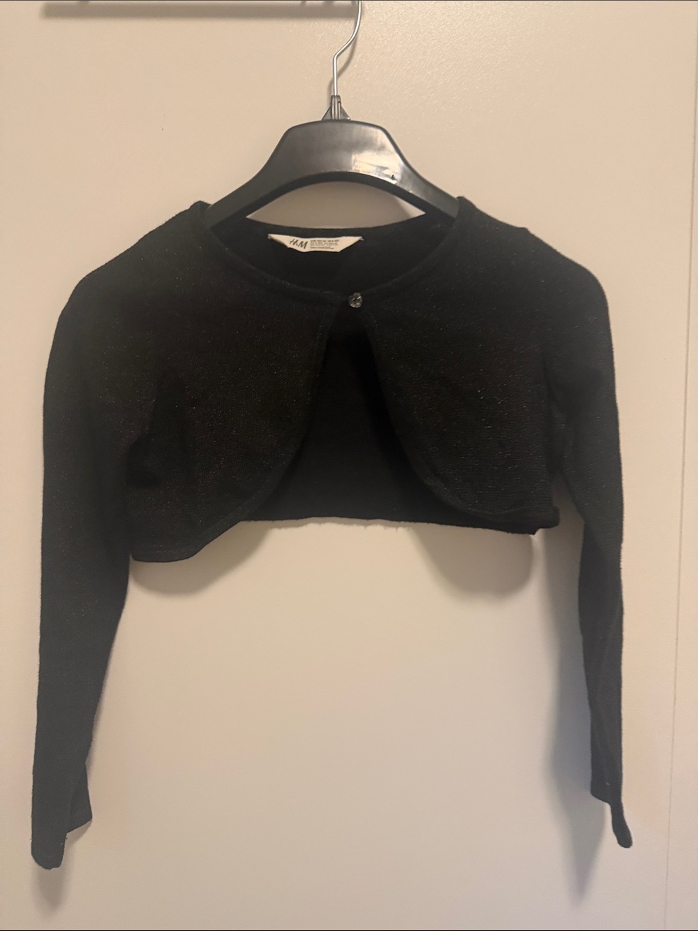 H&M Black Girls Cropped Bolero Cardigan